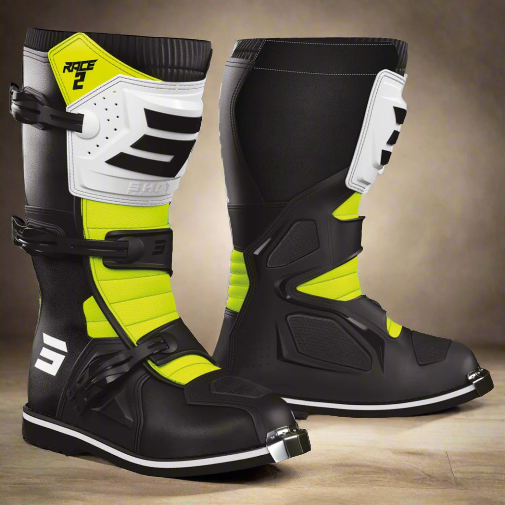 botas-crianca-shot-race-2-brancas-amarelas-neon