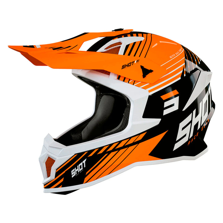CASQUE SHOT LITE FURY NOIR / ORANGE NÉON BRILLANT