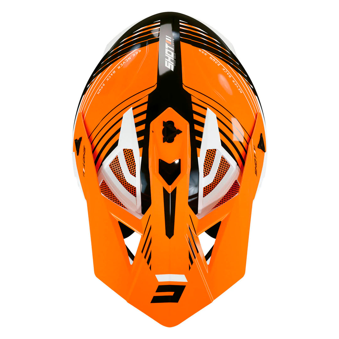 CASQUE SHOT LITE FURY NOIR / ORANGE NÉON BRILLANT