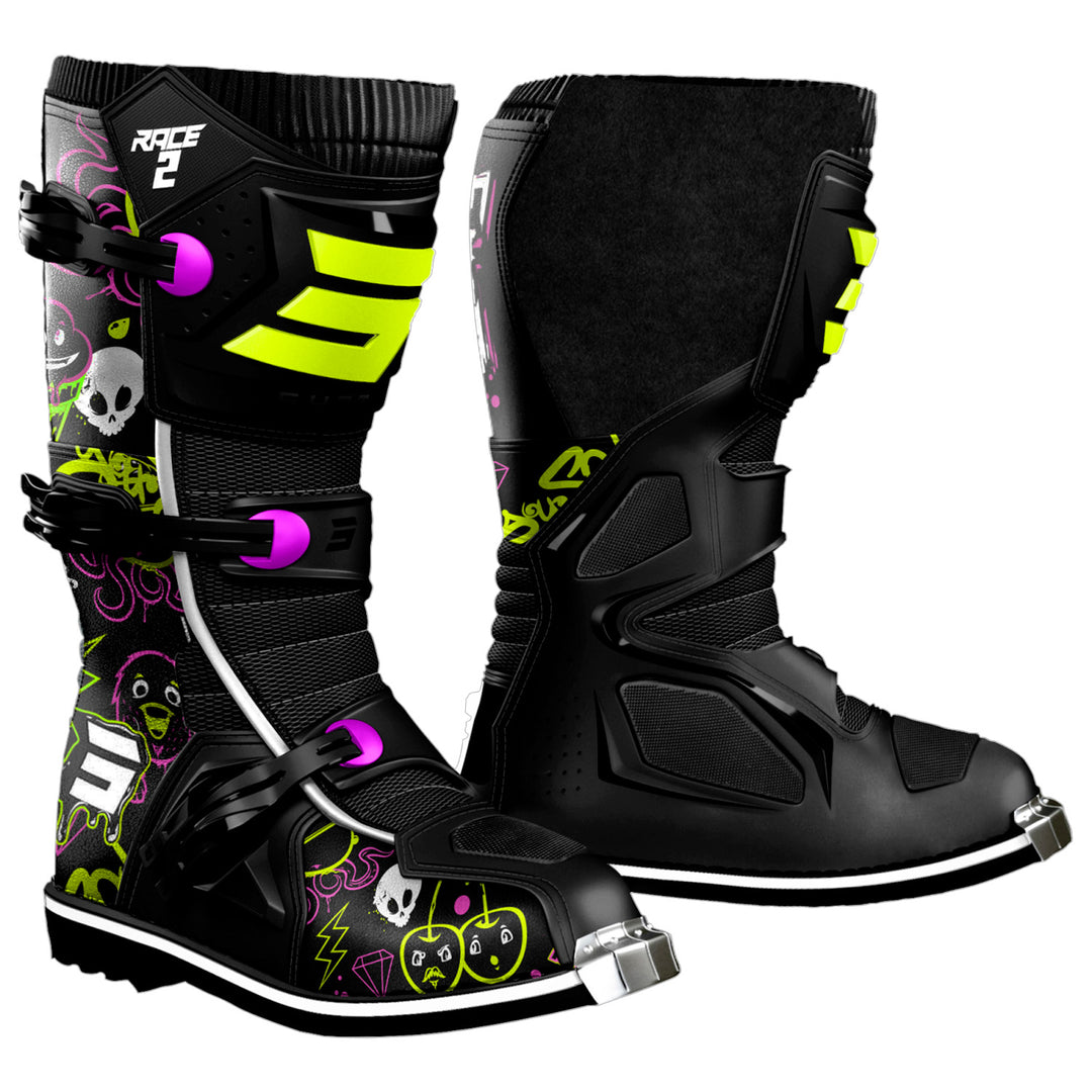 BOTTES ENFANT SHOT RACE 2 KID CARTOON BLACK