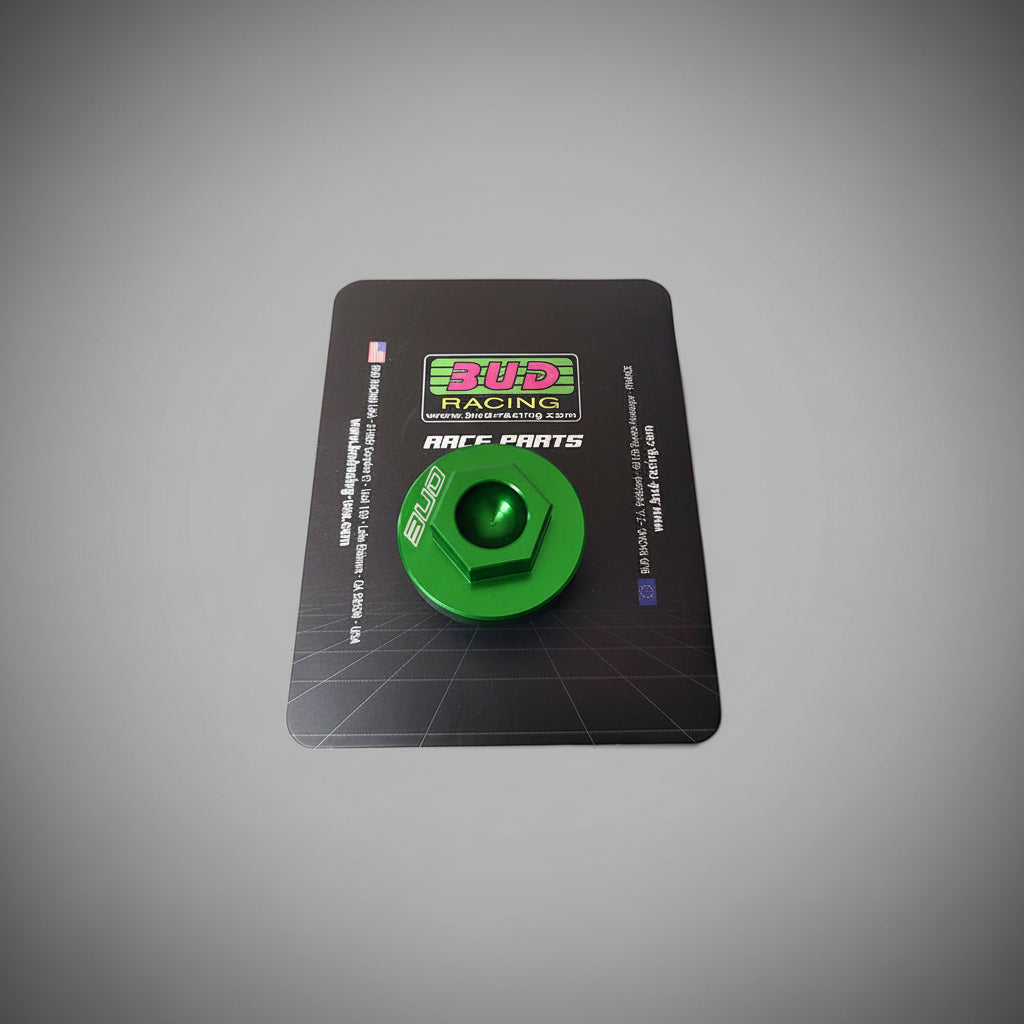 BOUCHON MOTEUR ET BOÎTE BUD RACING ALUMINIUM CNC ANODISÉ KAWASAKI KX / KX-F