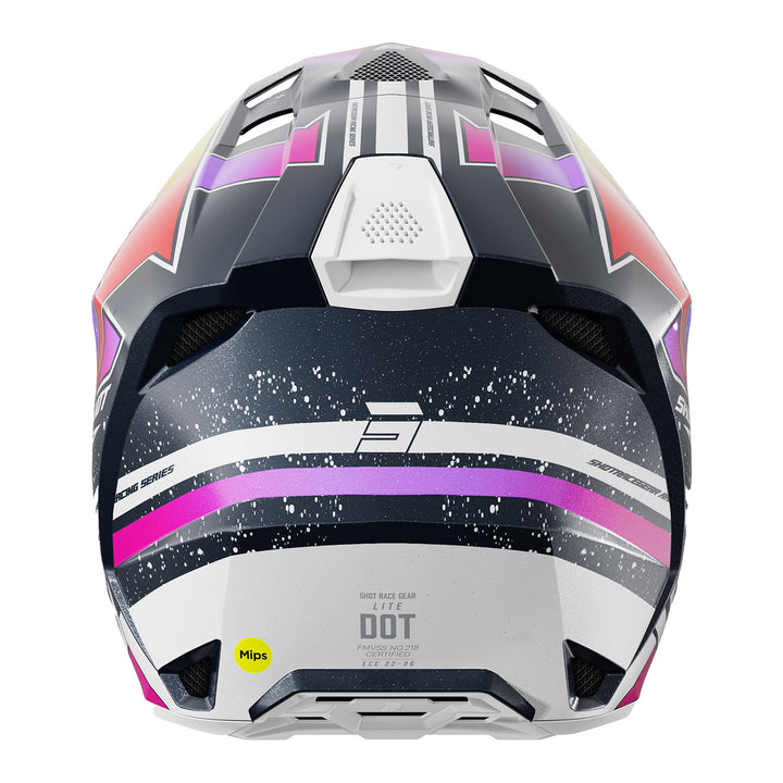 CASQUE SHOT LITE RACING BLUE NEON YELLOW PEARLY