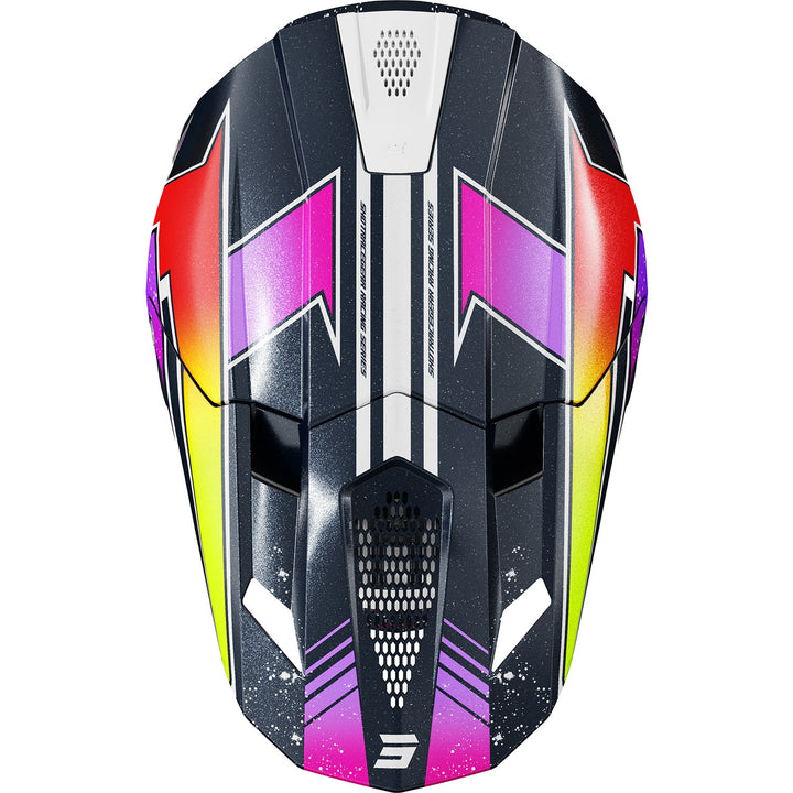 CASQUE SHOT LITE RACING BLUE NEON YELLOW PEARLY