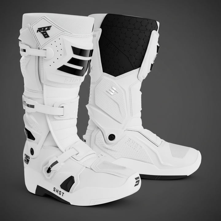 Botas Shot Race 8 White - fundo garagem