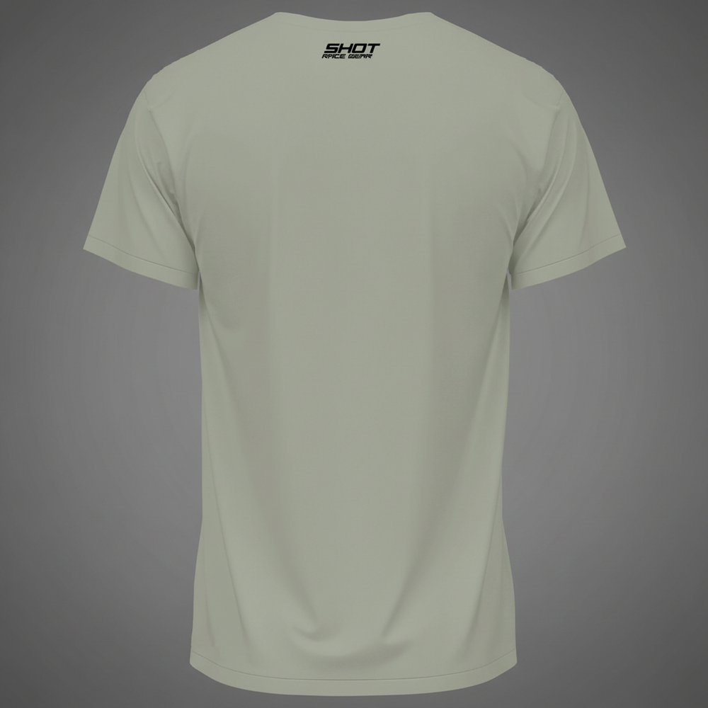 T-shirt crew kaki back - grey garage background